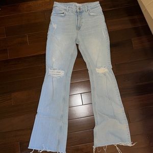 Zara Ripped Flare Jeans
